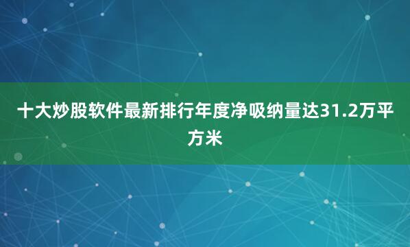 十大炒股软件最新排行年度净吸纳量达31.2万平方米